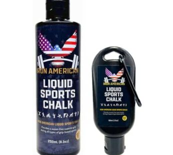 IRON AMERICAN Liquid Chalk – No-Mess Long-Lasting Grip Chalk for Weightlifting, Gymnastics, Rock Climbing, and Fitness Training – Combo 250ml + 50ml Travel – Advanced Hand Chalk for Gym