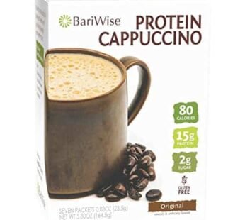 BariWise Protein Hot Drink Cappuccino Mix, Original, Low Sugar, Gluten Free, Keto Friendly & Low Carb (7ct)