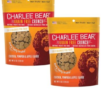 Charlee Bear Grain-Free Bear Crunch Chicken, Pumpkin & Apple Flavor Crunchy Dog Treats- 2 Pack (16oz Total)