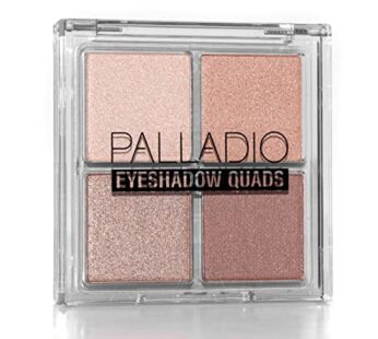 Palladio Eyeshadow Quads, Velvety Pigmented Blendable Matte, Metallic and Shimmer Finishes, Creamy Formula, Four Way Quad Eye Shadow Palette, Talc-Free (Ballerina)