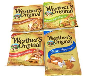Werthers Bundle (4 Items) Variety Pack (Original Hard Candies/Chewy Caramels/Creamy Caramel Filled/Caramel Apple Filled)