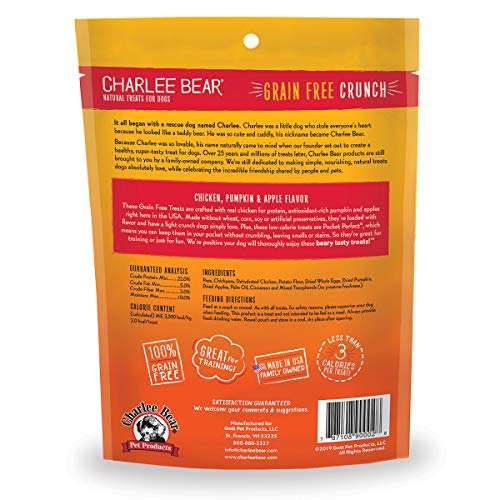 Charlee Bear Grain-Free Bear Crunch Chicken, Pumpkin & Apple Flavor Crunchy Dog Treats- 2 Pack (16oz Total) - Image 9