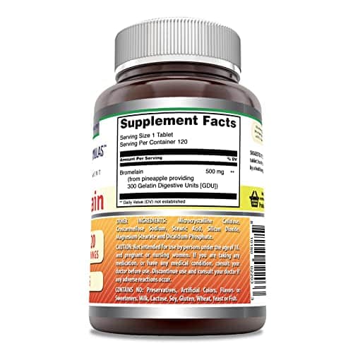 Amazing Formulas Bromelain 500 Mg 120 Tablets Supplement | Non-GMO | Gluten Free | Made in USA - Image 2