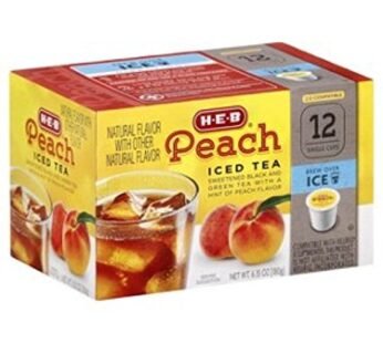H.E.B Peach Iced Tea 12 Single Cups Compatible with Keurig K-cup Brewers