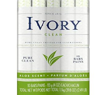 Ivory Bar Soap, Bath Size, Aloe 10 ea (Pack of 3)