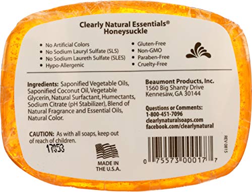 Clearly Natural Glycerine Bar Soap, Honeysuckle, 4 Ounce (00017-7) - Image 2