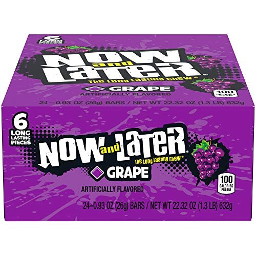 Now & Later Original Taffy Chews Candy, Grape, 6 count, 0.93 Ounce Bar, Pack of 24 - Image 2
