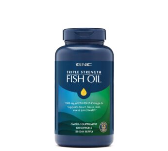 GNC Triple Strength Omega 3 Fish Oil 1000mg, 120 Count, Supports Joint, Skin, Eye, and Heart Health
