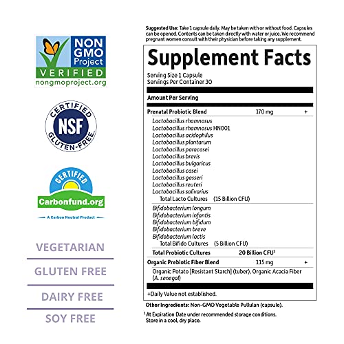 Garden of Life - Dr. Formulated Probiotics Once Daily Prenatal - Acidophilus and Bifidobacteria Probiotic Support for Mom and Baby - Gluten, Dairy, and Soy-Free - 30 Vegetarian Capsules - Image 5