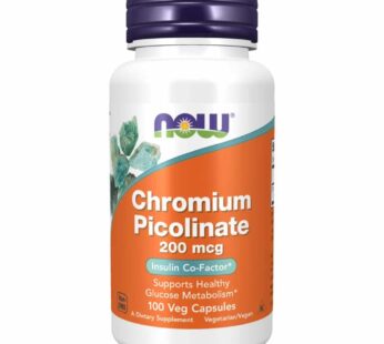 NOW Supplements, Chromium Picolinate 200 mcg, Insulin Co-Factor*, 100 Veg Capsules