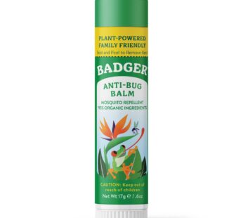 Badger Bug Repellent Stick, Organic Deet Free Mosquito Repellent with Citronella & Lemongrass, Easy to Use Travel Size, Natural Insect Repellent for Kids and Adults, 0.6 oz