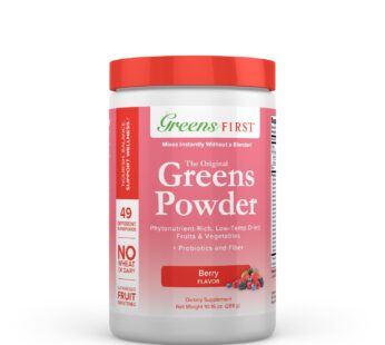 Greens First – Berry – 30 Servings – Greens Powder Superfood, 49 Superfoods, 15+ Organic Fruit & Vegetables, Antioxidant Smoothie Mix Supplement, Dairy Free, Vegan & Non-GMO – 10.16 oz