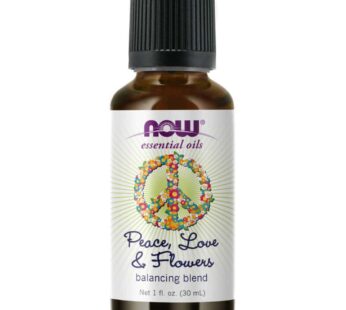 NOW Essential Oils, Peace, Love and Flowers, Sweet Floral Aromatherapy Scent, Blend of Pure Essential Oils, Vegan, Child Resistant Cap, 1-Ounce