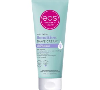 eos Shea Better Sensitive Shaving Cream, Women’s Shave Cream, Fragrance-Free, Skin Care and Lotion with Colloidal Oatmeal, 24-Hour Hydration, 7 fl oz