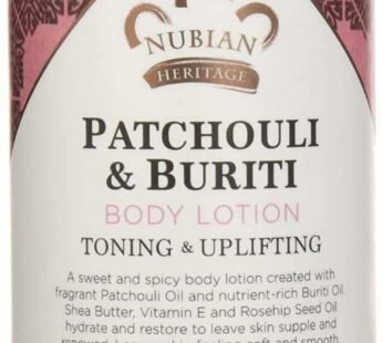 Nubian Heritage Body Lotion with Shea Butter and Rose Hips Lotion PATCHOULI & BURITI,13 fl oz