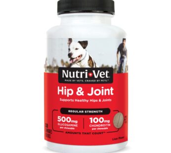 Nutri-Vet Hip & Joint Chewable Dog Supplements- Formulated with Glucosamine & Chondroitin for Dogs- 120 Count