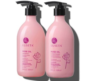 Luseta Rose Oil Shampoo and Conditioner for Volumizing & Hydrating – Color safe, gluten-free, sulfate-free, paraben-free, cruelty free and Vegan