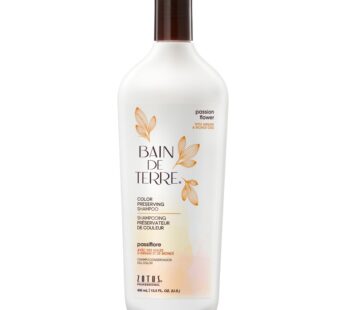 Bain de Terre Passion Flower Color Preserving Shampoo, for Vibrant Color & Protection from Fading, with Argan & Monoi Oils, Paraben-free, Vegan, 13.5 Fl Oz