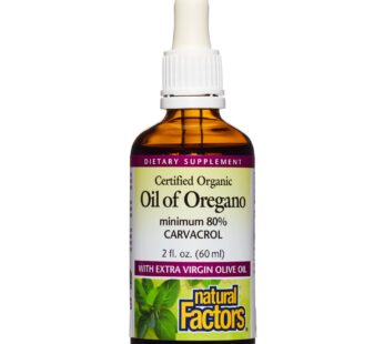 Natural Factors, Certified Organic Oil of Oregano, Herbal Supplement for Immune Support, Vegan, Non-GMO, 2 Oz