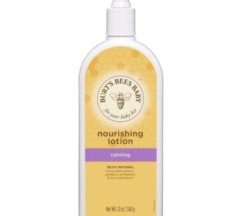 Burt’s Bees Baby Nourishing Lotion, Calming Baby Lotion – 12 Ounce Bottle (Pack of 3)