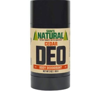 Sam?s Natural Deodorant – Cedar – Aluminum Free DEO – No phthalates, parabens, sulfates, or dyes – Made in New Hampshire – For Men, Women, Unisex – Vegan, Cruelty Free – 3 oz