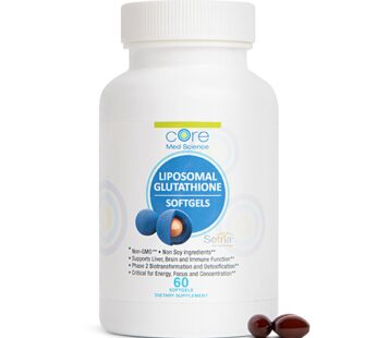 Core Med Science Liposomal Glutathione Supplement (500mg, 60 Softgels) – Pure Reduced Setria with Phospholipid Complex – Antioxidant Supplement for Energy, and Skin