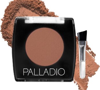 Palladio Brow Powder, Auburn, Soft and Natural Eyebrow Powder with Jojoba Oil & Shea Butter, Compact Size for Purse or Travel, Includes Applicator Brush