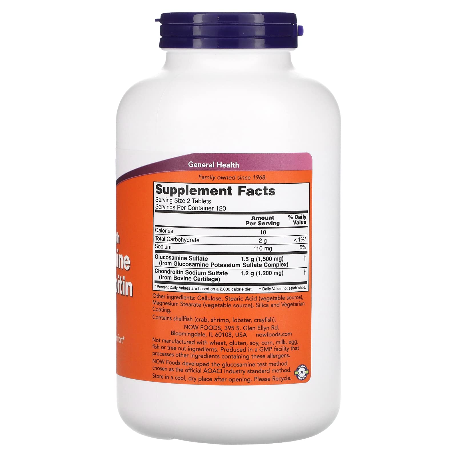 NOW Supplements, Glucosamine & Chondroitin Extra Strength, Sulfate Forms, 240 Tablets - Image 2