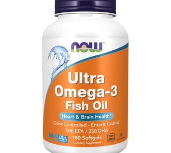 NOW Supplements, Ultra Omega-3 Molecularly Distilled and Enteric Coated, 180 Softgels