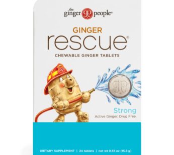Ginger Rescue Chewable Tablets by The Ginger People ? Drug Free Digestive Health, Chewable Tablets, Strong Ginger Flavor, 0.55 Oz, 24 Tablets, (Pack of 1)