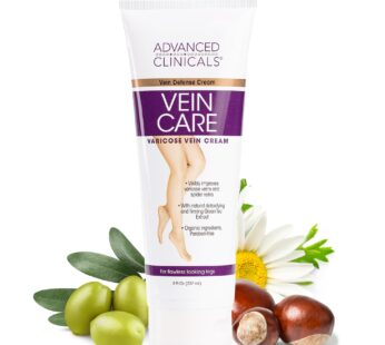 Advanced Clinicals Varicose Veins Cream For Legs | Spider Vein & Varicose Vein Cream | Collagen Cream | Vitamin K Cream | Arnica Cream | Strengthens Capillaries & Improves Circulation, 8 Fl Oz