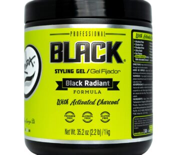 Rolda Black Styling Hair Gel – Medium To Strong Hold With Medium Shine For a Wet Slicked Back Look With All Day Hold – Activated Black Charcoal Covers Grey Hair Instantly 35.2oz