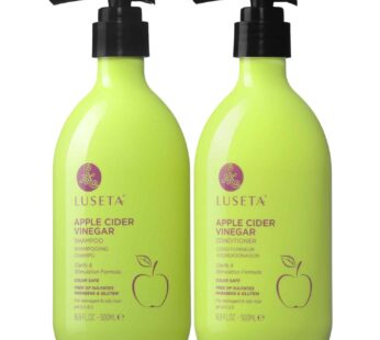 Luseta Apple Cider Vinegar Shampoo and Conditioner for Hair Loss,Clarifying, Dandruff – Sulfate Free, for Damaged and Oily Hair Types, Men and Women – 2 x 16.9oz