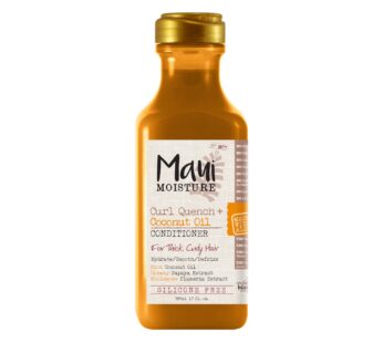 Maui Moisture Curl Quench + Coconut Oil Curl-Defining Anti-Frizz Conditioner to Hydrate and Detangle Tight Curly Hair, Softening Conditioner, Vegan, Silicone & Paraben-Free, 13 fl oz