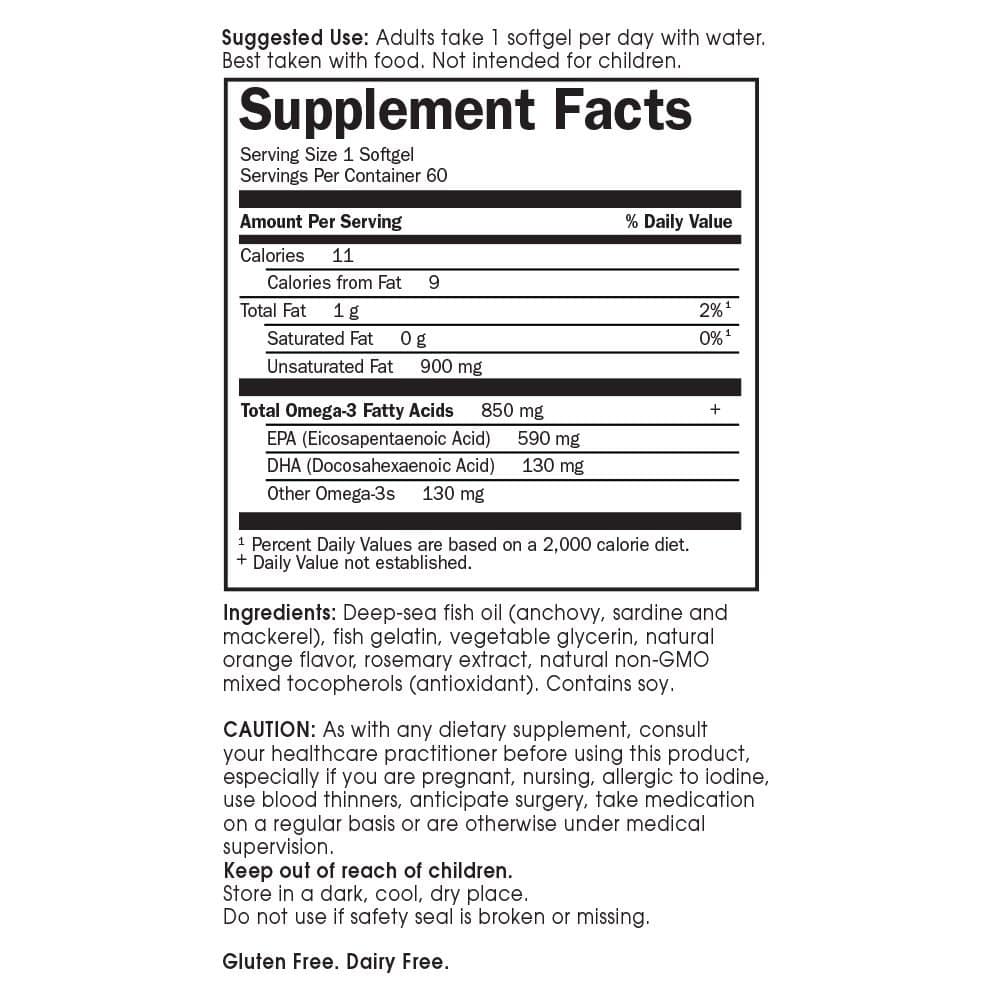 Garden of Life EPA/DHA Omega 3 Fish Oil - Minami Natural Brain Function, Heart and Mood Supplement, 60 Softgels - Image 5