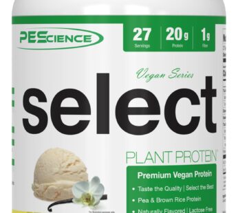 PEScience Select Vegan Plant Based Protein Powder, Vanilla, 27 Serving, Premium Pea and Brown Rice Blend