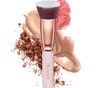 LAMORA Foundation Brush for Liquid Makeup – Kabuki Face Brush for Cream, Powder, Blush, and Concealer – Flat Top Blending, Buffing, Stippling Brush