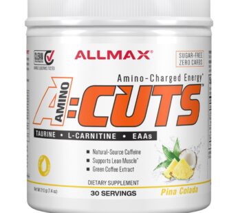 ALLMAX Nutrition AMINOCUTS (ACUTS), Amino-Charged Energy Drink with Taurine, L-Carnitine, Green Coffee Bean Extract, Pina Colada, 30 Servings