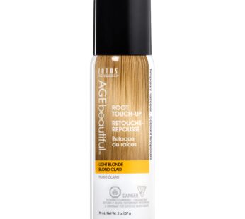 AGE beautiful Root Touch Up Hair Color Spray | Touch-Up Gray Concealer | Temporary Cover Up | Adds Volume & Covers Thinning Patches | Water, Sweat, Stain Resistant | Light Blonde | 2 Fl Oz