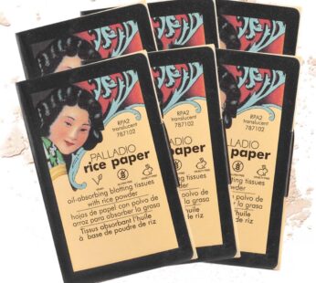 Palladio Rice Paper Facial Tissues for Oily Skin, Face Blotting Sheets Made from Natural Rice, Oil Absorbing Paper with Rice Powder, 2 Sided, Instant Results, Translucent, 40 Count, Pack of 6
