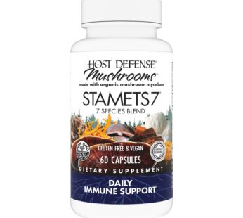 Host Defense Stamets 7-7 Species Blend – Mushroom Supplement for Immune Support – includes Royal Sun Blazei, Cordyceps, Reishi, Maitake, Lion’s Mane, Chaga & Mesima – 60 Capsules (30 Servings)*