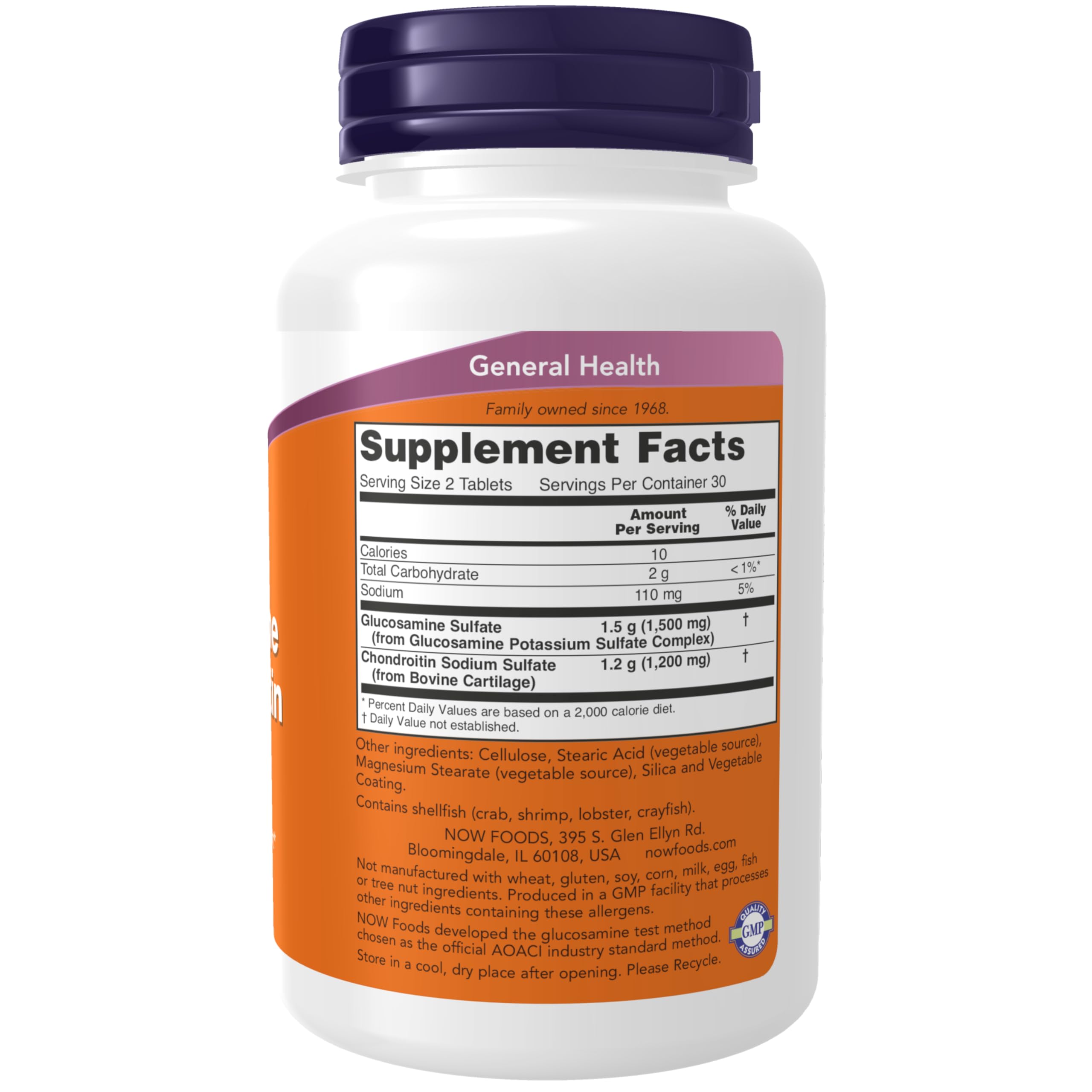 NOW Supplements, Glucosamine & Chondroitin Extra Strength, Sulfate Forms, 60 Tablets - Image 2