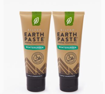 REDMOND – Earthpaste All Natural Non-Fluoride Vegan Organic Non GMO Real Ingredients Toothpaste, Wintergreen, 4 Ounce Tube (2 Pack)