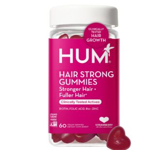 HUM Hair Strong – Daily Gummies with Biotin to Improve Hair Growth – Fo Ti, Folic Acid, Zinc, Vitamin B12 & PABA to Support Healthy Hair, Skin and Nails for Women and Men (30-Day Supply)