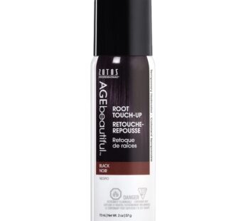 AGE beautiful Root Touch Up Hair Color Spray | Touch-Up Gray Concealer | Temporary Cover Up | Adds Volume & Covers Thinning Patches | Water, Sweat, Stain Resistant | Black | 2 Fl Oz