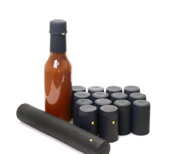 nicebottles Shrink Capsules, Black, 28x50mm, Pack of 30 – Compatible 5oz & 10oz Woozy & Hot Sauce Bottles – BOTTLE NOT INCLUDED