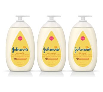 Johnson’s Baby Moisturizing Dry Skin Lotion with Shea, Cocoa Butter, 16.9 fl Oz (Pack of 3)