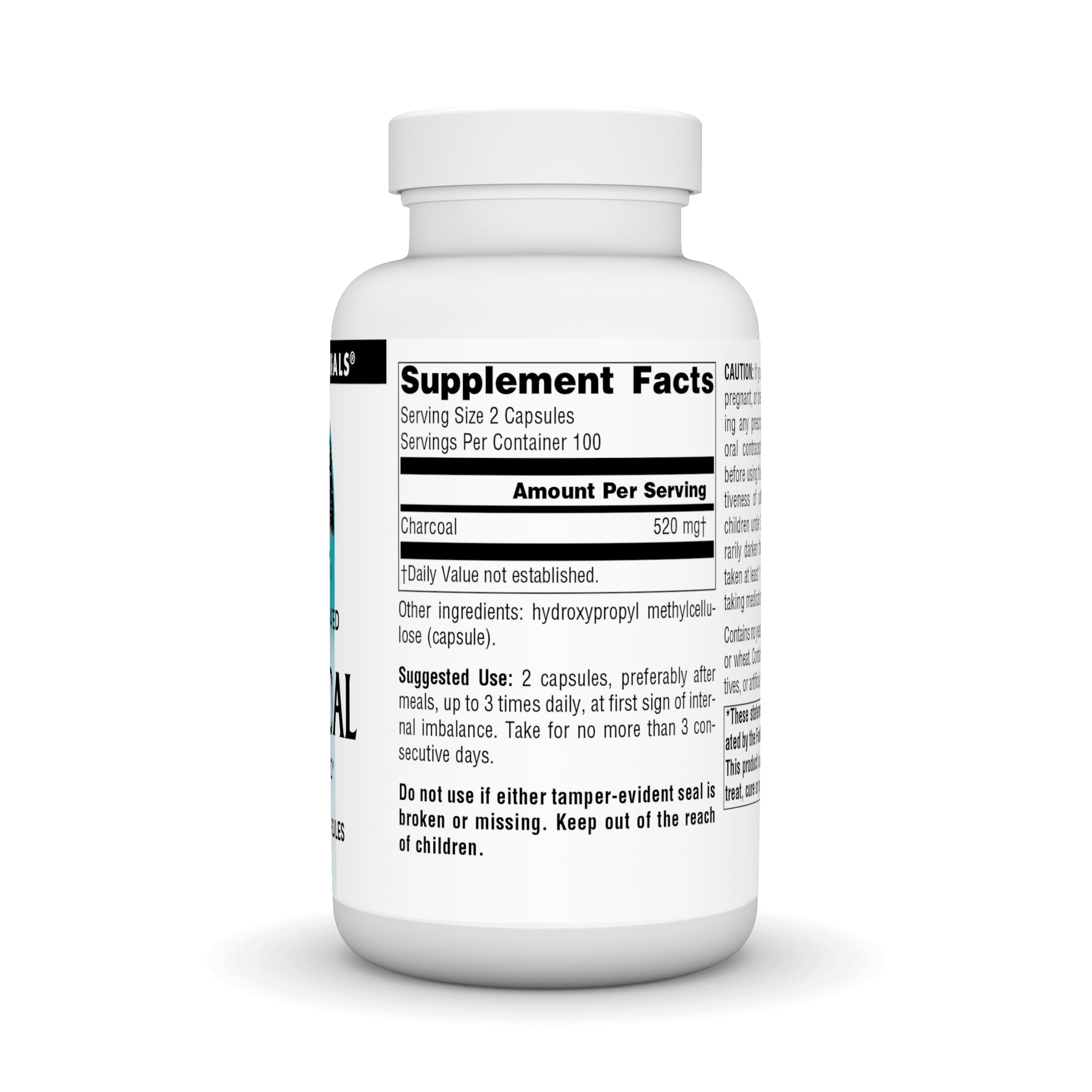 Source Naturals Charcoal - 100% Pure Activated, Digestive Aid* - 200 Capsules - Image 2