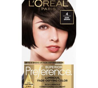 Superior Preference Fade-Defying Color and Shine System, Level 3 Permanent, Dark Brown/Natural 4 (Pack of 3)
