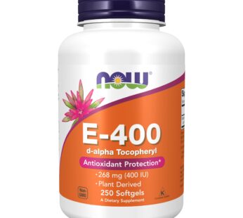 NOW Supplements, Vitamin E-400 IU, D-Alpha Tocopheryl, Antioxidant Protection*, 250 Softgels